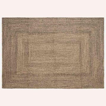 vidaXL Vloerkleden Naturel en Zwart 240 x 340 cm Jute, Verzenden, Nieuw, Bruin