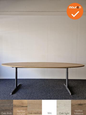Ahrend 500 vergadertafel - 240x120cm - Ovaal - Antraciet ond, Vergader- of Presentatieruimte, Ophalen of Verzenden, Gebruikt, Tafel