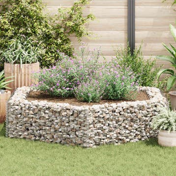 vidaXL Gabion plantenbak verhoogd zeshoekig 200x173x40 cm, 100 cm of meer, Verzenden, Nieuw, Metaal