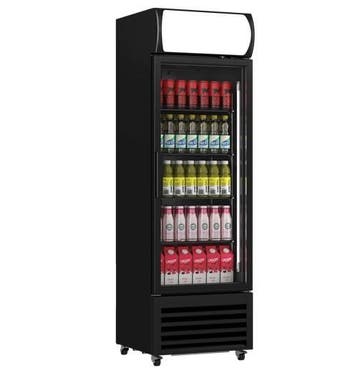 Koelkast | 375L | Zwart | +1°C/+10°C | Geforceerd | Wielen |, Witgoed en Apparatuur, Koelkasten en IJskasten, Ophalen of Verzenden