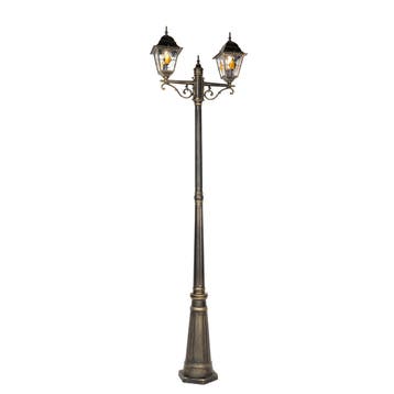 Vintage buiten lantaarn antiek goud 240 cm 2-lichts -, Tuin en Terras, Verzenden, Nieuw, Aluminium