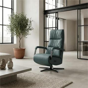 Leren elektrisch relaxfauteuil Core - Toledo Whale, Huis en Inrichting, Fauteuils, Bohemian, Industrieel, Modern, Scandinavisch