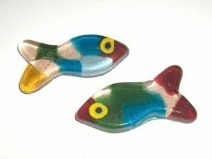 5 x Plaksteen vis 4 x 41 mm PS 002 glas (Cabochons en camée, Ophalen of Verzenden, Nieuw, Overige typen