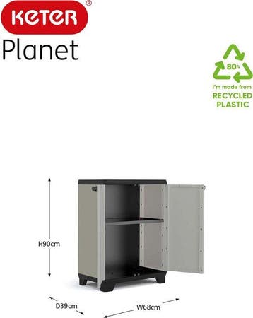 2dekans | Keter Planet Lage Kast - 1 plank - 68x39x90cm -, Ophalen of Verzenden, Zo goed als nieuw