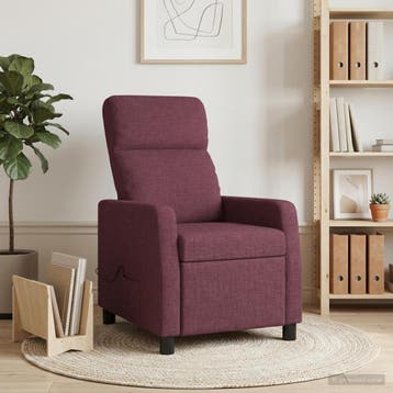 vidaXL Massage Recliner Paars Stof, Huis en Inrichting, Verzenden, Nieuw