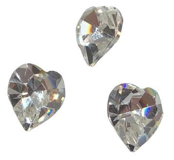 2 x Preciosa kristal puntsteen hart 10 mm – transparant, Ophalen of Verzenden, Nieuw, Overige typen