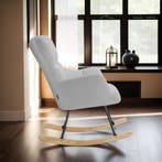 Schommelstoel Torve, gestoffeerd, gestikt patroon, houten sl, Huis en Inrichting, Stoelen, Verzenden, Nieuw