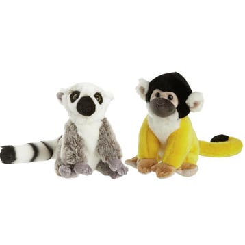 Apen serie knuffels - pluche - 2 stuks - 18 cm, Verzenden, Nieuw