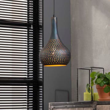 Kai Hanglamp - 1-lichts Zwart/Bruin, Huis en Inrichting, Ophalen of Verzenden, Nieuw