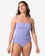 HEMA Dameshemd naadloos micro spaghettibandjes blauw, Verzenden, Blauw
