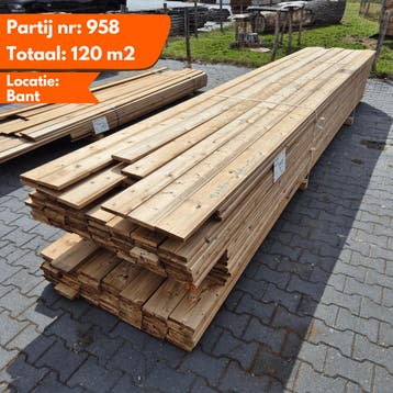 Thermo Vuren Vlonderplank 4800-5100x140x24mm, Ophalen of Verzenden, Nieuw