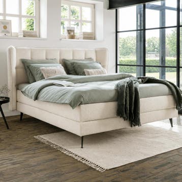 ARCTIC LIVING® Bodø Wingback Gestoffeerd Boxspring - 180 x 2, Nieuw