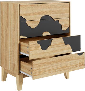 Commode - Dressoir - Ladekast - 60x35x82 cm - Bruin - GOOBUY, Verzenden, Zo goed als nieuw