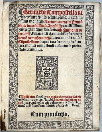 [Post Inkunabel] Bernardus Compostellanus - Lectura aurea in