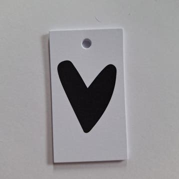 3x Cadeaulabel  Zwart Hart (Per 3 stuks, Cadeaulabels), Ophalen of Verzenden, Nieuw