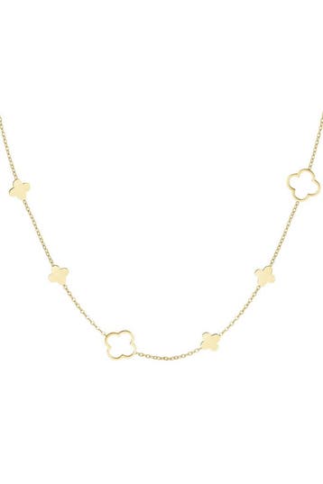 Goudlief Ketting verschillende klavertjes (Kettingen), Verzenden, Nieuw, Zilver, Overige materialen