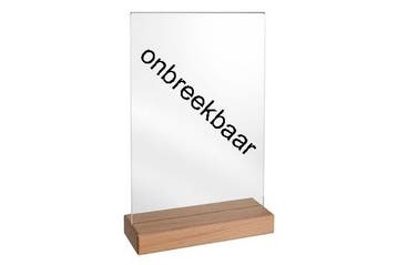 A4 Onbreekbare Kaarthouder Met Houten Voet - Beuken, Verzenden, Nieuw in verpakking, Etalage