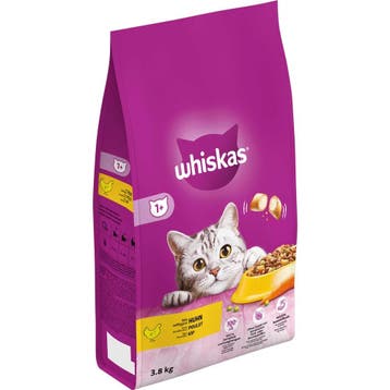 Whiskas Kattenbrokjes Kip 3,8 kg (Kattenvoer), Verzenden, Kat