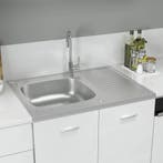 vidaXL Gootsteen met afvoerset 800x600x155 mm roestvrij, Verzenden, Nieuw