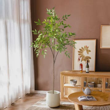 Kunstplant Nandina met Bamboe Bladeren - 75-140cm Hoog, Verzenden