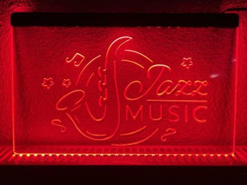 Jazz muziek neon bord lamp LED verlichting reclame lichtbak, Verzamelen, Verzenden, Nieuw