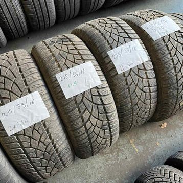 4 x Dunlop SP Winter Sport 3D 215-55-16 Winterbanden 6,5mm, 16 inch, Band(en), Personenwagen, Gebruikt