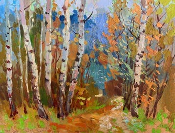 Yuriy Suprunchuk (1961) - Autumn birch grove