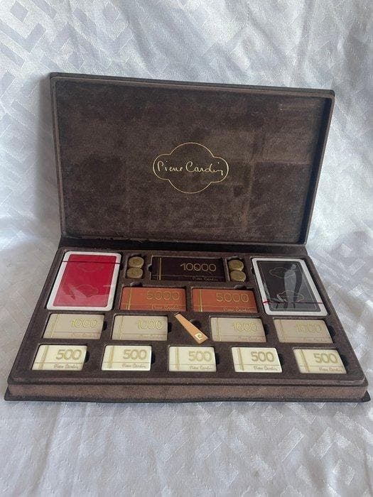 Set da poker vintage - Pierre Cardin - Carte - Dadi - Fiches, Antiek en Kunst, Curiosa en Brocante