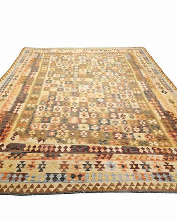 Grote Kelim Afganistan 390x300 handgeweven wollen vloerkleed, 200 cm of meer, Groot perzisch tapijt kelim kilim wollen vloerkleed handgeknoopt