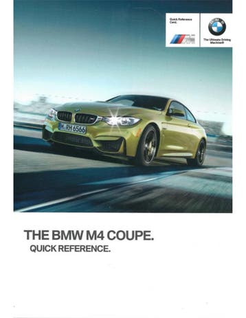 2017 BMW M4 COUPE VERKORT INSTRUCTIEBOEKJE DUITS, Auto diversen