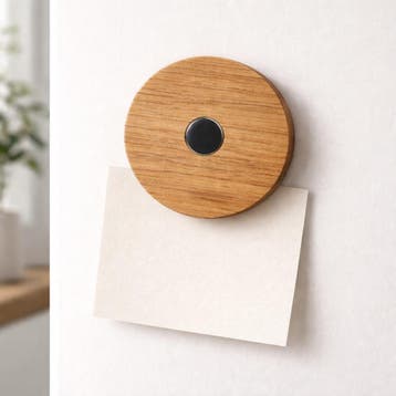 HOCHO Eikenhouten Koelkastmagneet ø80 mm – Perfect voor D, Ophalen of Verzenden, Nieuw