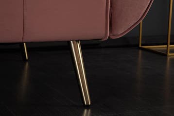 Retro slaapbank DIVANI 220cm oudroze fluweel gouden poten, Ophalen of Verzenden, Nieuw