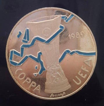 Italië. Medal 1989, Napoli Moneta Coppa UEFA, Rara medaglia