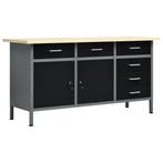 vidaXL Werkbank 160x60x85 cm staal zwart, Verzenden, Nieuw