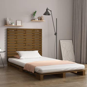 vidaXL Hoofdbord wandmontage 126x3x91,5 cm grenenhout, Verzenden, Nieuw, Bruin, Hout