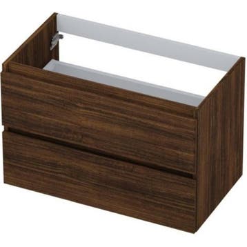 INK - Onderkast 2 Laden Greeploos met Houten Keerlijst -, Huis en Inrichting, Badkamer | Badkamermeubels, Ophalen of Verzenden
