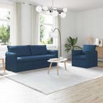 vidaXL Bankstel 2 pcs Blauw 196 x 82 x 85 cm Stof, Huis en Inrichting, Banken | Bankstellen, Verzenden, Nieuw, Stof, Minder dan 150 cm