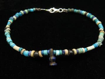 Oud-Egyptisch Armband gemaakt van turkoois, glas en