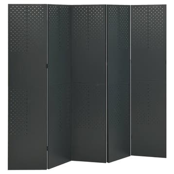 vidaXL Kamerscherm met 5 panelen 200x180 cm staal, Huis en Inrichting, Woonaccessoires | Kamerschermen, Verzenden, Nieuw