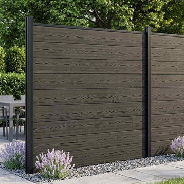 vidaXL Hek set 180 x 186 cm WPC en Aluminium Zwart, Tuin en Terras, Schuttingen, Verzenden, Nieuw, Aluminium