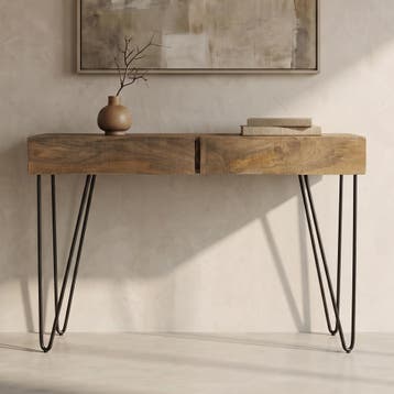 *WOONWINKEL* Haltafel Mangohout Met Golvend Front, Huis en Inrichting, Tafels | Sidetables, Verzenden, Nieuw