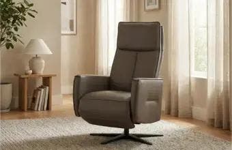 Handmatige leren relaxfauteuil, Ophalen of Verzenden, Nieuw, Leer