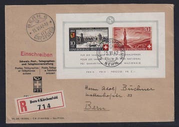Zwitserland 1942 - Zwitserland Bl. 7 FDC PRO PATRIA Blok op, Gestempeld