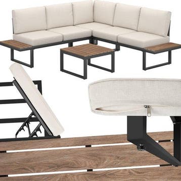 2dekans | tectake® Tuinset - loungeset 4-delig -, Ophalen of Verzenden, Zo goed als nieuw