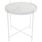 Zuiver Cupid Bijzettafel Marmer Wit, Huis en Inrichting, Tafels | Bijzettafels, 45 tot 60 cm, Minder dan 55 cm, Eclectisch, Ophalen of Verzenden