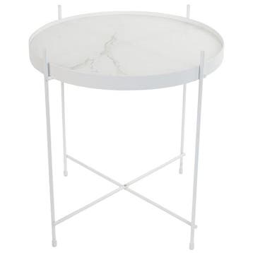 Zuiver Cupid Bijzettafel Marmer Wit, 45 tot 60 cm, Minder dan 55 cm, Eclectisch, Ophalen of Verzenden