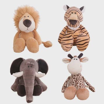 Zachte Pluche Dieren Knuffels - Jungle Dieren Leeuw, Olifant