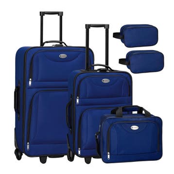 Trolley Reiskofferset / Kofferset Athen - 5-delig - Blauw, Verzenden, Nieuw