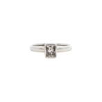 Witgouden ring met diamant 14 karaat, Verzenden, Zo goed als nieuw, Goud