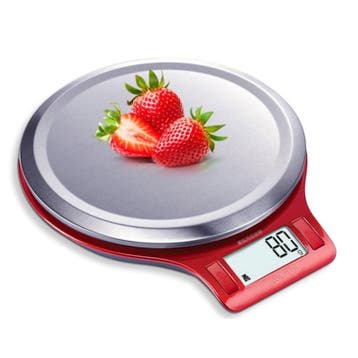 Rode Keukenweegschaal - tot 5Kg - Rond Weegschaal Keuken - D, Verzenden, Nieuw
